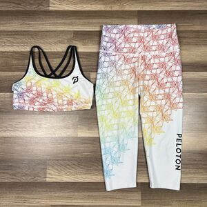WITH x Peloton Geo Prizm 2020 Pride Bra & Cropped Leggings Set Sz Large